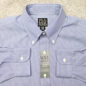 Jos. A. Bank Shirt NWT Mens 16, 33 Royal Blue Wrinkle Free Traveler Pinpoint L/S